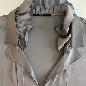 Elie Tahari Charcoal Sleeveless Blouse